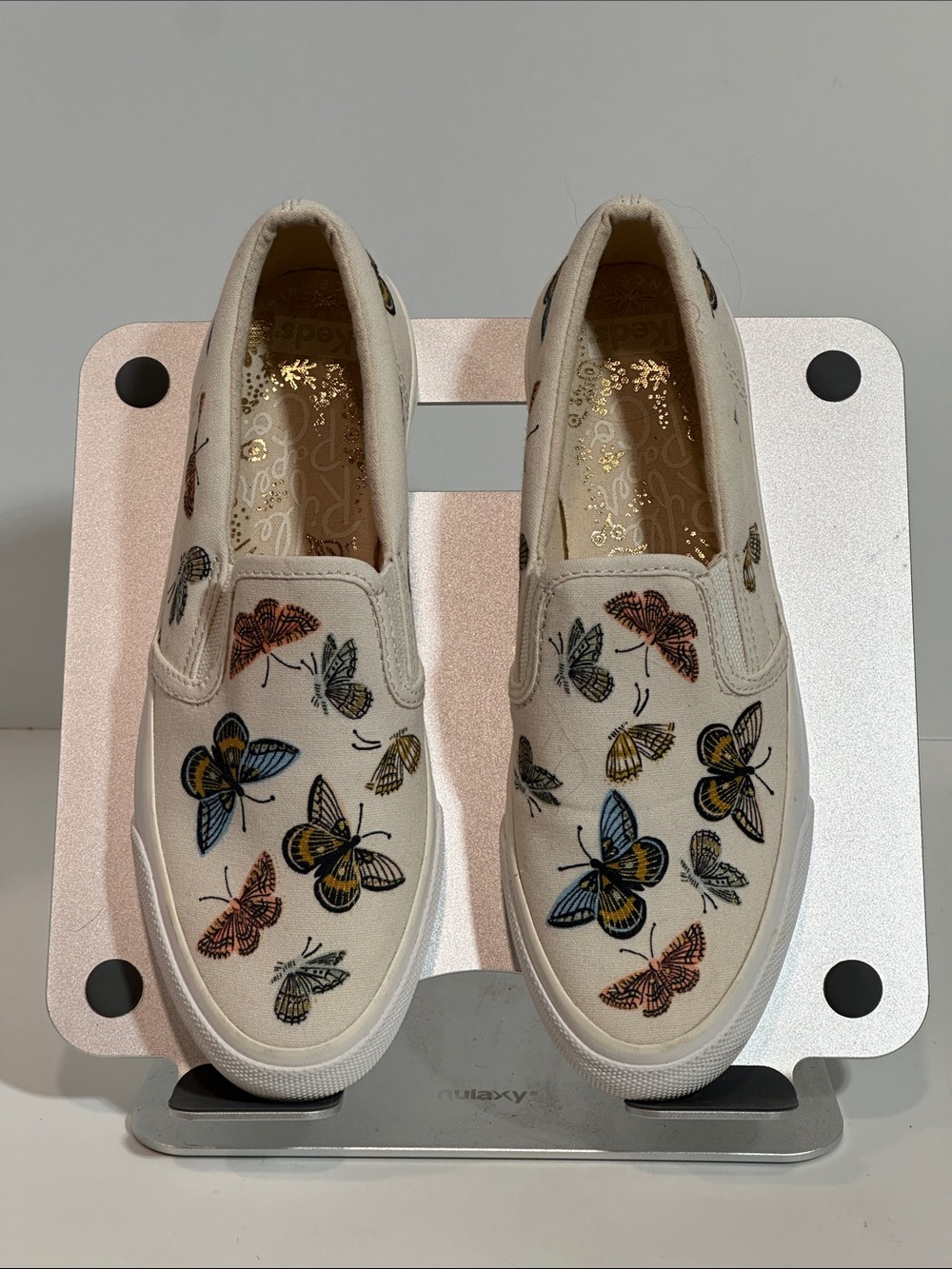 Keds x Rifle Paper Co. Ivory "Double Decker" "Monarch Butterfly" Slip-On Sneaker